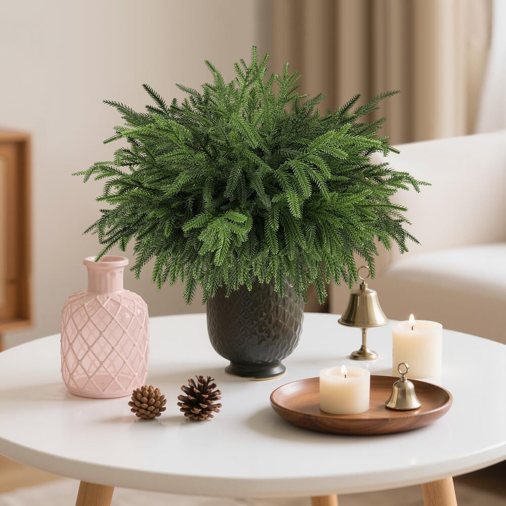 6824 8Pcs Realistic Norfolk Pine Branches -18Inch Artificial Real Touch - Picture 2 of 7